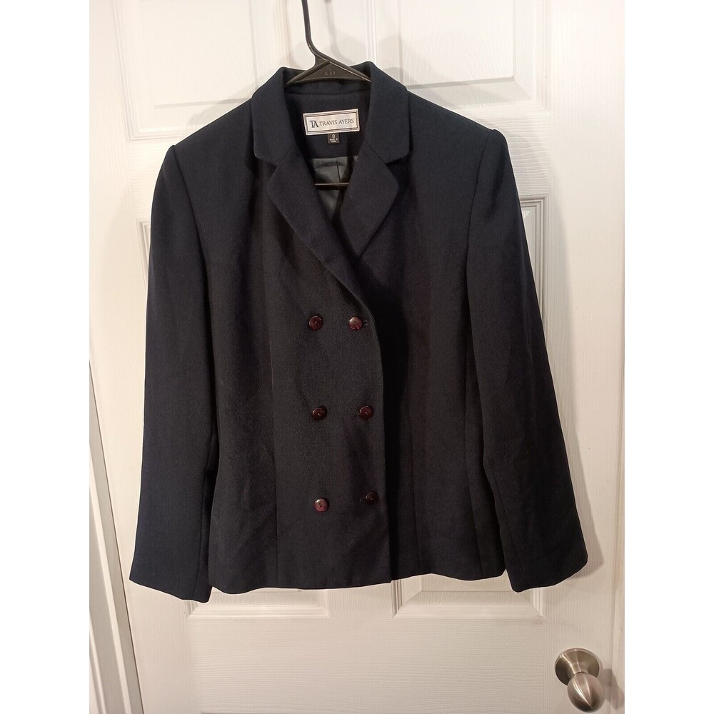 Travis Ayers Blazer Jacket Size 8 Dark Blue/Black
